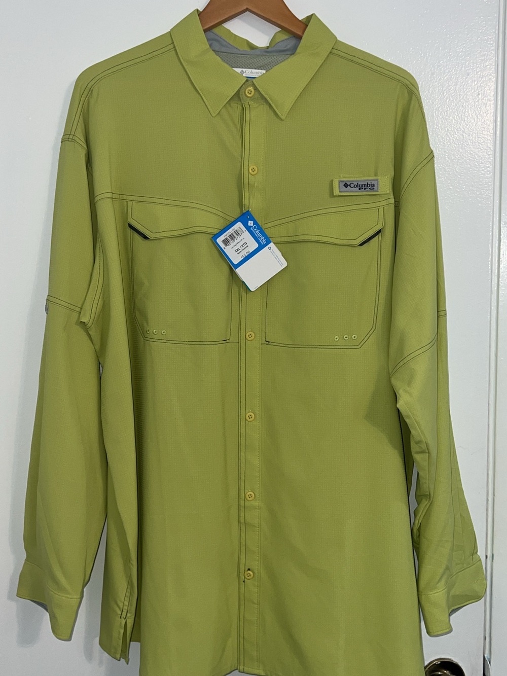 Columbia Lime Green Men's Outdoor Button-Up Shirt XXL NWT